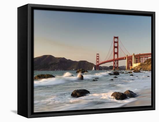 California, San Francisco, Baker's Beach and Golden Gate Bridge, USA-Michele Falzone-Framed Stretched Canvas