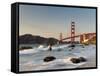 California, San Francisco, Baker's Beach and Golden Gate Bridge, USA-Michele Falzone-Framed Stretched Canvas