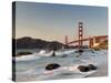 California, San Francisco, Baker's Beach and Golden Gate Bridge, USA-Michele Falzone-Stretched Canvas