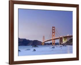 California, San Francisco, Baker's Beach and Golden Gate Bridge, USA-Michele Falzone-Framed Photographic Print