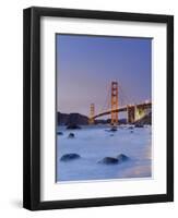 California, San Francisco, Baker's Beach and Golden Gate Bridge, USA-Michele Falzone-Framed Premium Photographic Print