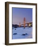California, San Francisco, Baker's Beach and Golden Gate Bridge, USA-Michele Falzone-Framed Photographic Print
