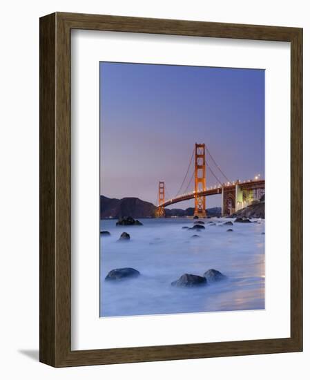 California, San Francisco, Baker's Beach and Golden Gate Bridge, USA-Michele Falzone-Framed Photographic Print