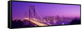 California, San Francisco, Bay Bridge, Night-null-Framed Stretched Canvas