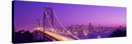 California, San Francisco, Bay Bridge, Night-null-Stretched Canvas