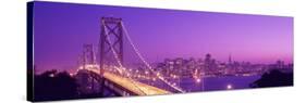 California, San Francisco, Bay Bridge, Night-null-Stretched Canvas