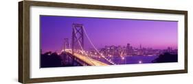 California, San Francisco, Bay Bridge, Night-null-Framed Photographic Print