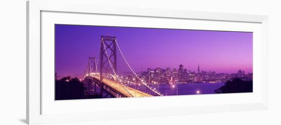 California, San Francisco, Bay Bridge, Night-null-Framed Photographic Print