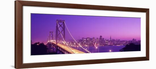 California, San Francisco, Bay Bridge, Night-null-Framed Photographic Print