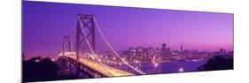 California, San Francisco, Bay Bridge, Night-null-Mounted Photographic Print