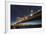 California, San Francisco. Composite of Star Trails Above Bay Bridge-Jaynes Gallery-Framed Photographic Print