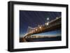 California, San Francisco. Composite of Star Trails Above Bay Bridge-Jaynes Gallery-Framed Photographic Print