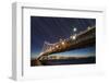 California, San Francisco. Composite of Star Trails Above Bay Bridge-Jaynes Gallery-Framed Photographic Print