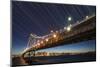 California, San Francisco. Composite of Star Trails Above Bay Bridge-Jaynes Gallery-Mounted Photographic Print