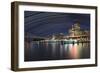 California, San Francisco. Composite of Star Trails Above Downtown-Jaynes Gallery-Framed Photographic Print