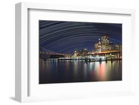 California, San Francisco. Composite of Star Trails Above Downtown-Jaynes Gallery-Framed Photographic Print