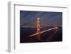 California, San Francisco. Composite of Star Trails Above Golden Gate Bridge-Jaynes Gallery-Framed Photographic Print