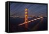California, San Francisco. Composite of Star Trails Above Golden Gate Bridge-Jaynes Gallery-Framed Stretched Canvas