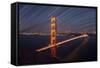 California, San Francisco. Composite of Star Trails Above Golden Gate Bridge-Jaynes Gallery-Framed Stretched Canvas