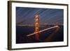 California, San Francisco. Composite of Star Trails Above Golden Gate Bridge-Jaynes Gallery-Framed Photographic Print