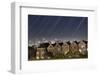 California, San Francisco. Composite of Star Trails Above Painted Ladies Victorian Homes-Jaynes Gallery-Framed Photographic Print