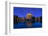 California, San Francisco. Composite of Star Trails Above Palace of Fine Arts-Jaynes Gallery-Framed Photographic Print