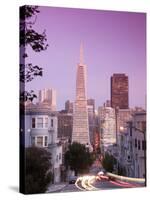 California, San Francisco, Downtown and Transamerica Building from Telegraph Hill Historic District-Alan Copson-Stretched Canvas