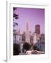 California, San Francisco, Downtown and Transamerica Building from Telegraph Hill Historic District-Alan Copson-Framed Photographic Print