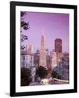 California, San Francisco, Downtown and Transamerica Building from Telegraph Hill Historic District-Alan Copson-Framed Photographic Print