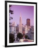 California, San Francisco, Downtown and Transamerica Building from Telegraph Hill Historic District-Alan Copson-Framed Photographic Print