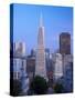 California, San Francisco, Downtown and Transamerica Building from Telegraph Hill Historic District-Alan Copson-Stretched Canvas