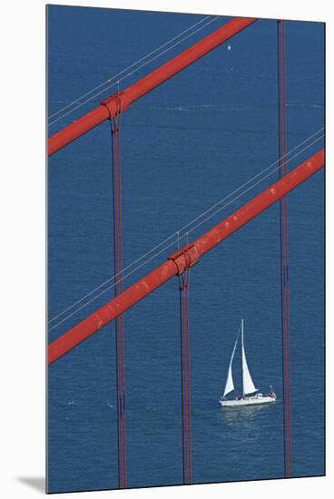 California, San Francisco, Golden Gate Bridge and Yacht-David Wall-Mounted Premium Photographic Print