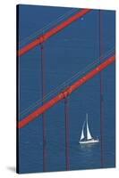 California, San Francisco, Golden Gate Bridge and Yacht-David Wall-Stretched Canvas