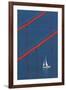 California, San Francisco, Golden Gate Bridge and Yacht-David Wall-Framed Photographic Print