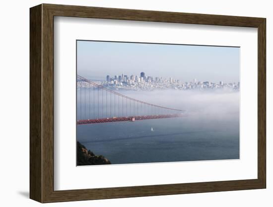 California, San Francisco Golden Gate Bridge Disappearing into Fog-John Ford-Framed Photographic Print