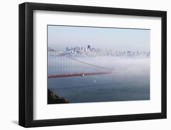 California, San Francisco Golden Gate Bridge Disappearing into Fog-John Ford-Framed Photographic Print