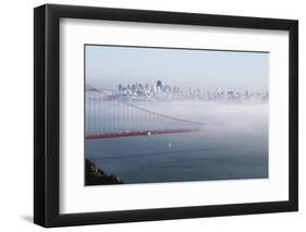 California, San Francisco Golden Gate Bridge Disappearing into Fog-John Ford-Framed Photographic Print