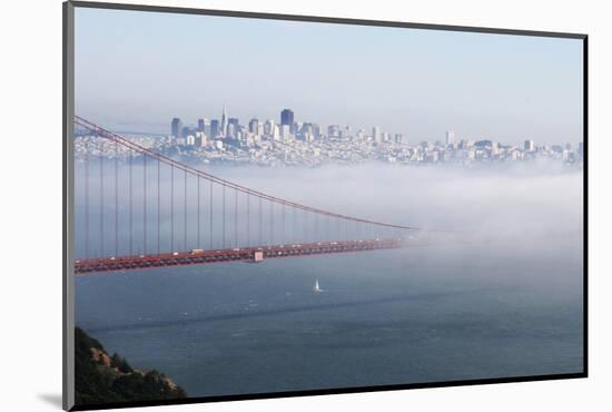 California, San Francisco Golden Gate Bridge Disappearing into Fog-John Ford-Mounted Photographic Print