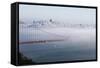 California, San Francisco Golden Gate Bridge Disappearing into Fog-John Ford-Framed Stretched Canvas