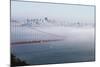California, San Francisco Golden Gate Bridge Disappearing into Fog-John Ford-Mounted Photographic Print