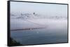 California, San Francisco Golden Gate Bridge Disappearing into Fog-John Ford-Framed Stretched Canvas