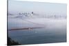 California, San Francisco Golden Gate Bridge Disappearing into Fog-John Ford-Stretched Canvas