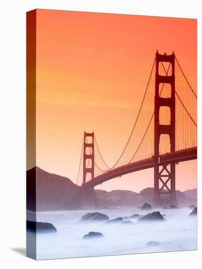 California, San Francisco, Golden Gate Bridge from Marshall Beach, USA-Alan Copson-Stretched Canvas