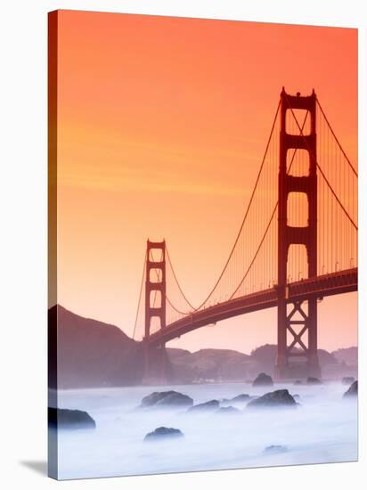 California, San Francisco, Golden Gate Bridge from Marshall Beach, USA-Alan Copson-Stretched Canvas