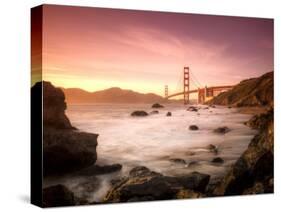 California, San Francisco, Golden Gate Bridge from Marshall Beach, USA-Alan Copson-Stretched Canvas