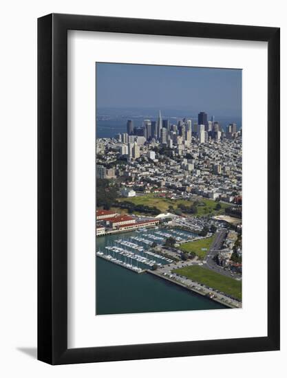 California, San Francisco, Marina and Downtown San Francisco, Aerial-David Wall-Framed Photographic Print