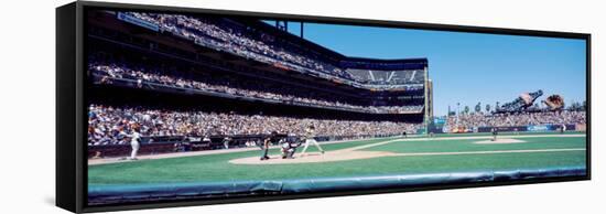 California, San Francisco, Sbc Ballpark, Spectator Watching the Baseball Game in the Stadium-null-Framed Stretched Canvas