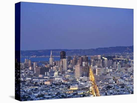 California, San Francisco, Skyline Viewed from Twin Peaks, USA-Michele Falzone-Stretched Canvas