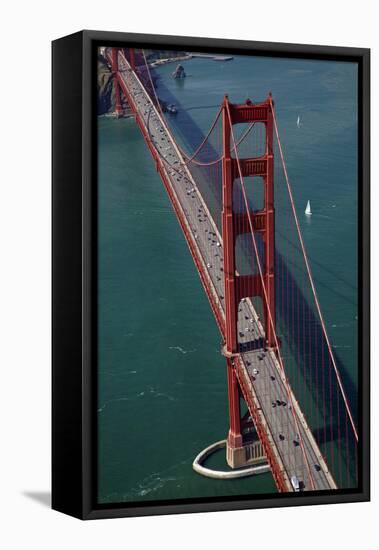 California, San Francisco, Traffic on Golden Gate Bridge-David Wall-Framed Stretched Canvas