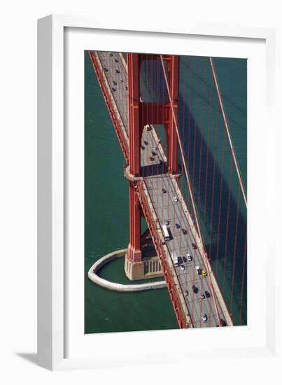 California, San Francisco, Traffic on Golden Gate Bridge-David Wall-Framed Photographic Print